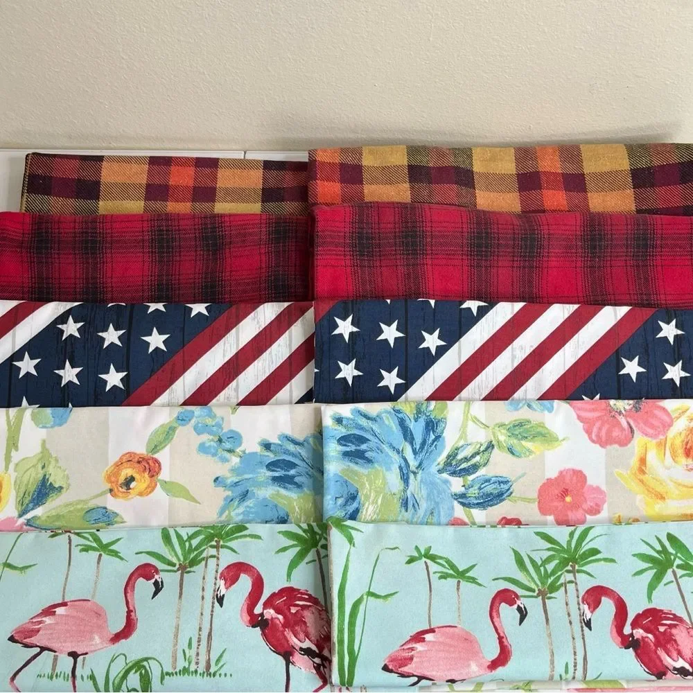 Handmade Seasonal Holiday Pillow COVERS 5 Pair Fall Summer Spring Flamingo 16 In